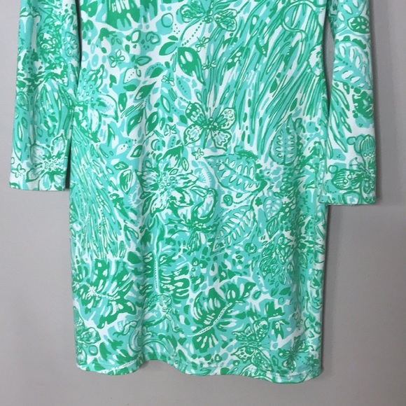 Lilly Pulitzer cotton green bungle in the jungle pullover v-neck dress small - Picture 5 of 12